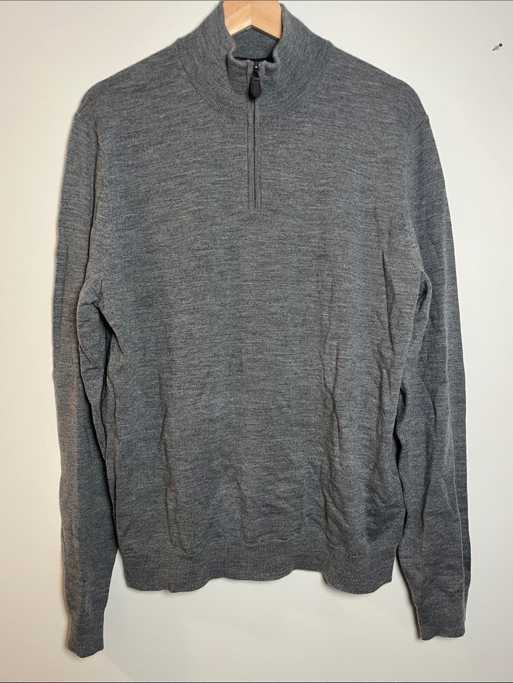 The Men's Store Bloomingdale’s Gray Half-Zip Mock Neck Sweater